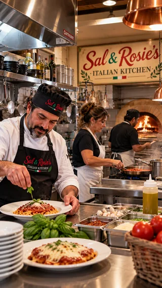 The working kitchen at Sal & Rosie's Italian Kitchen