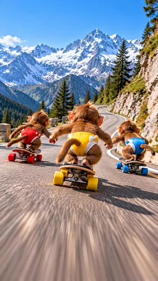 Poster frame from the fictional Skateboard Monkey concept video